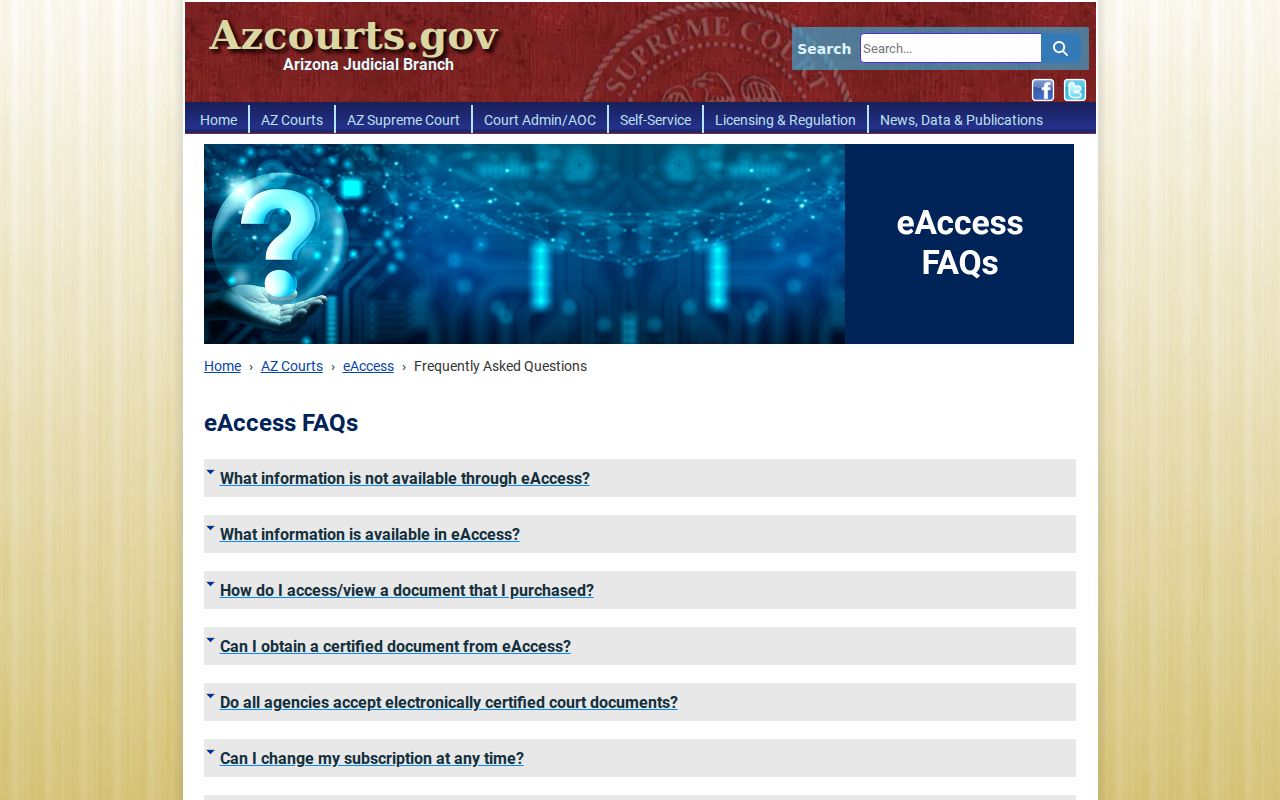 Navajo County case search eAccess document FAQ