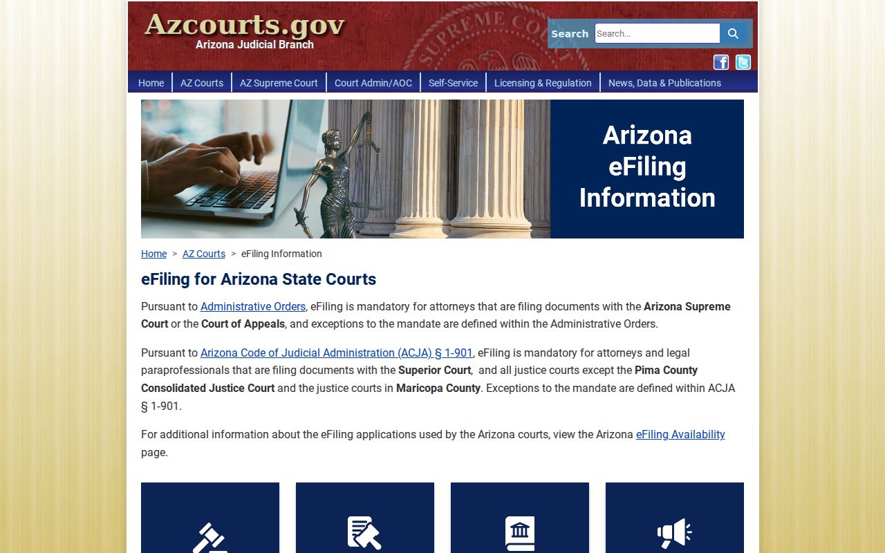 Navajo County case search Arizona electronic filing information